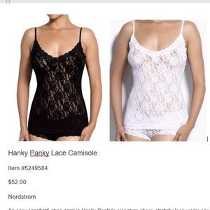 Hanky Panky Lace V-Front Cami - Set Black/White